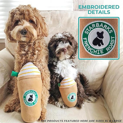Haute Diggity Dog Starbarks Frappawcino, Plush Designer Dog Toys with Interactive Squeaker, Stimulating Pet Enrichment, Machine-Washable & Safe Materials for All Breeds, Size Small