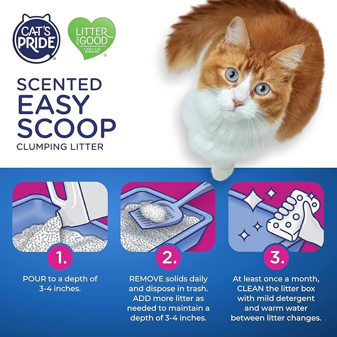 Cat's Pride Lightweight Clumping Litter: Flushable Easy Scoop - Powerful Odor Control - Scented, 10 Pounds