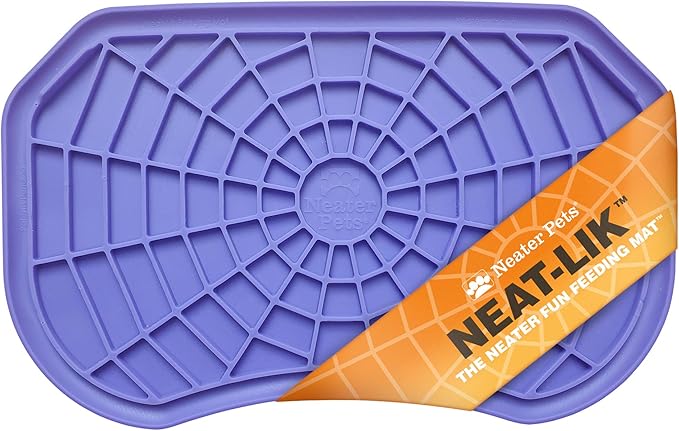 Neater Pets Neat-LIK Dog Lick Mat, Lick Mat for Dogs, Cats, Puppy, Reduces Anxiety & Boredom, Peanut Butter Slow Feeder, Interactive Treat Licking Pad, Licking Mats for Small & Large Breed (Purple)