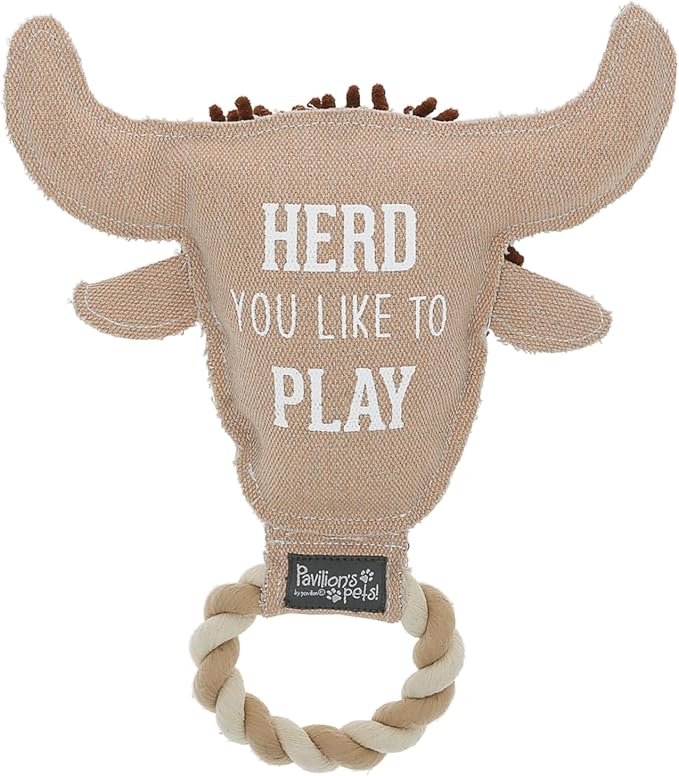 Pavilion Gift Company - Herd - Canvas Rope Dog Toy Cow Farmhouse Farming Tug of War Puppy K9 Doggy Lover Parent Gift