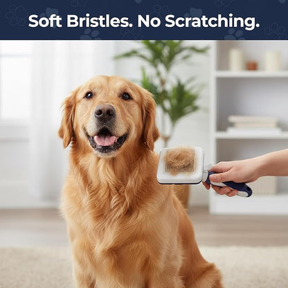 BPG Pet Grooming Tools for Dogs & Cats- Self Cleaning Slicker Brush, Deshedding & Dematting Grooming Dog Brush For Shedding, Removes Loose Fur & Tangles- Brooklyn Pet Gear