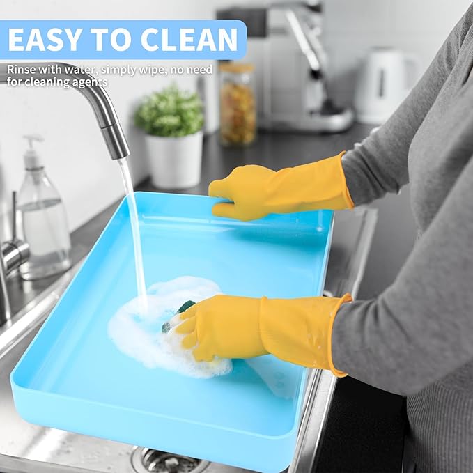 Upgraded Cat Litter Tray,Compatible with Petsafe Litter Self-Cleaning Scoop-Free Box,Non-Odor & Stains & Deformde,Easy Clean,Blue Color