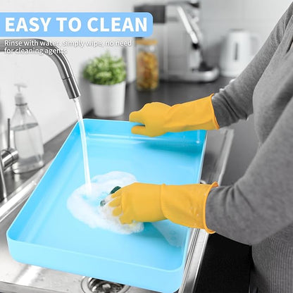 Upgraded Cat Litter Tray,Compatible with Petsafe Litter Self-Cleaning Scoop-Free Box,Non-Odor & Stains & Deformde,Easy Clean,Blue Color