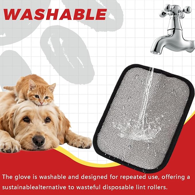 Pet Hair Removal Glove,Reusable Electrostatic Pet Hair Remover,Upgrade Efficient Pet Grooming Gloves for Hair Remover for Cats & Dogs