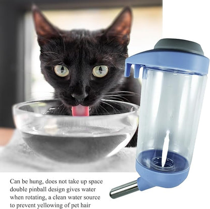 Dog Crate Water Bottle Dispenser - No Drip Dog Kennel Water Dispenser & Cage Bottle - Easy-to-Use Water Bottle for Cat Crate - Perfect for Keeping Your Pet Hydrated (Grey)-350ML
