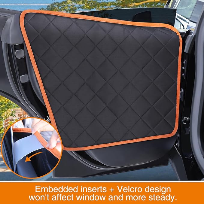 iBuddy Dog Car Seat Cover for Tesla Model Y/3 with 2PCS Car Door Protector 100% Waterproof Pet Car Seat Cover Protects Vehicle from Hair, Scratches and Dirt, Customized Dog Car Hammock for Model Y/3