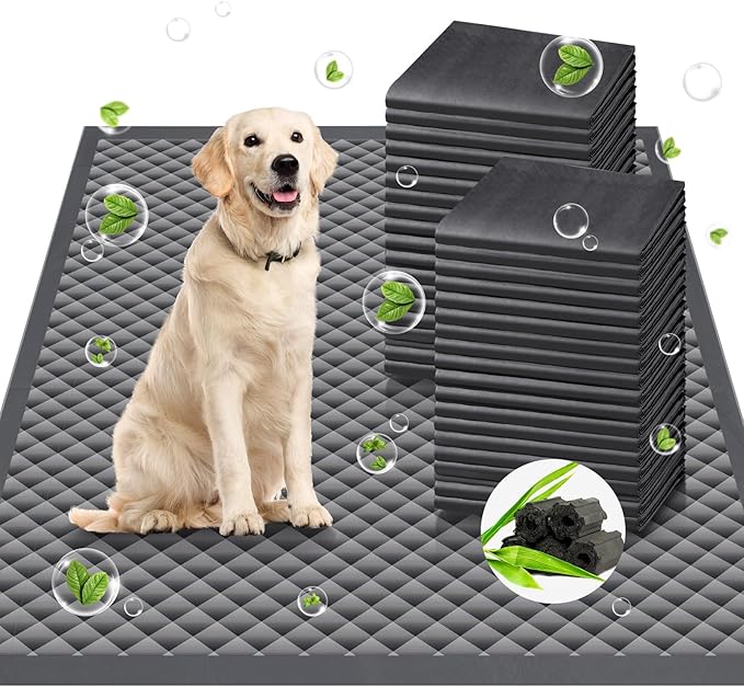 Upgraded Charcoal Puppy Pads, Thicken XXL 36’’x36’’ Pee Pads for Dogs, Super Absorbent Up to 12Cup, Odor Control & Leak Proof Dog Training Pads for Surgery, Older,Puppy, 45 Counts