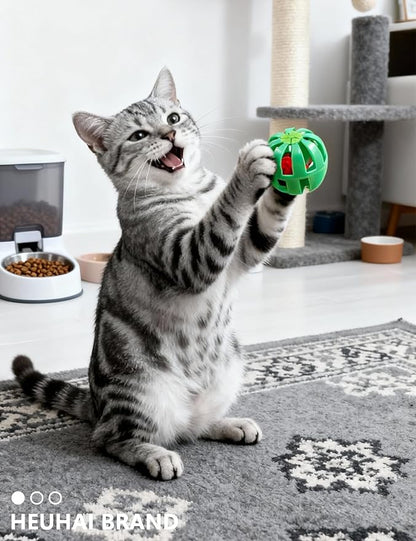 10 Pcs Hollow Cat Bell Balls Indoor Cat Toys for Bored Kittens Durable Jingle Chase Play (1.5'' - 2.1'')