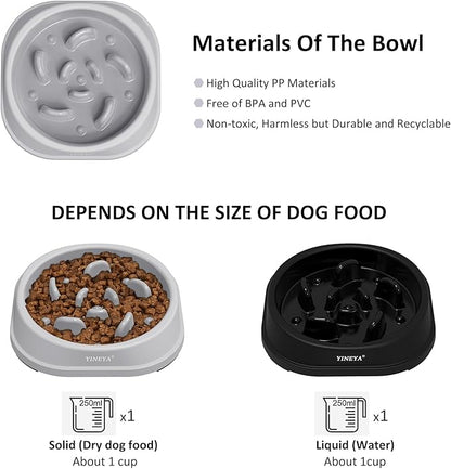 2PCS Anti-Choking Slow Feeder Dog Bowls Small Size Dog, Slow Feeder Cat Bowl, Supplies and Puzzle for Pet