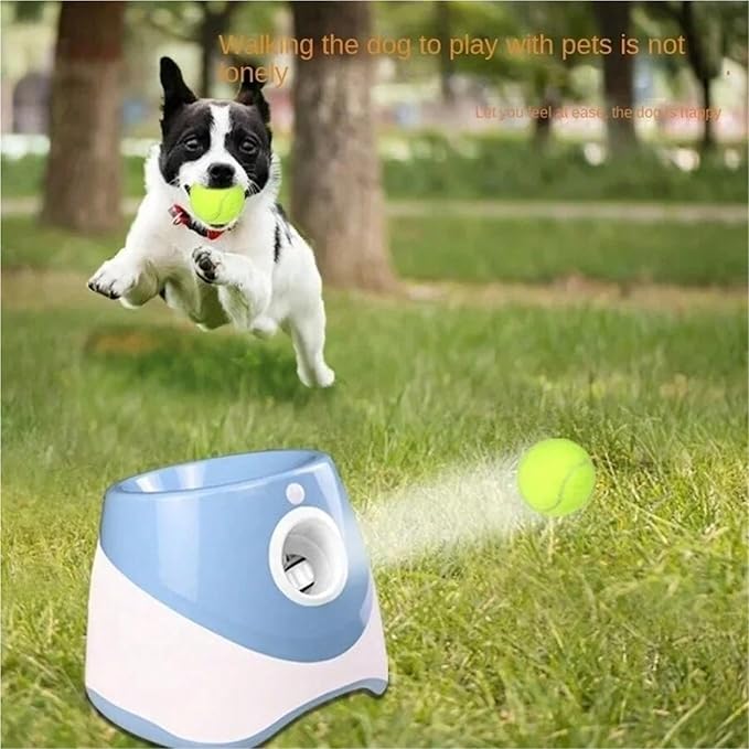 Dog Launcher Automatic Toy Tennis Throwing Pinball Machine Fun Interactive Throw Rechargable Catapult USB Charging(Dark Green)