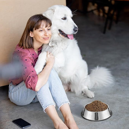 Tanlade 8 Pack Stainless Steel Dog Bowls Metal with Rubber Base Non-Slip Pets Puppy Cats Feeding Food and Water Bowls Dishwasher-Safe for Indoor Small Medium Large Dogs Cats Kitten Rabbit(10.1 oz)