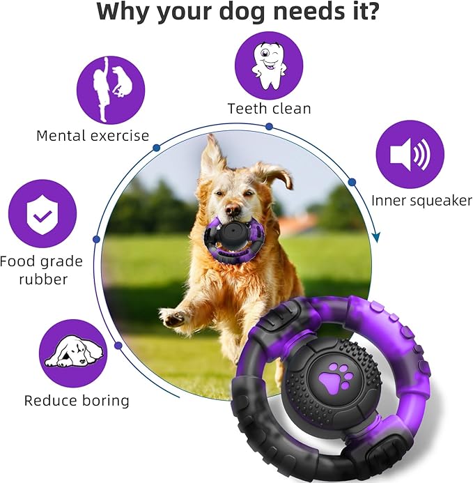 Tough Dog Toys for Aggressive Chewers, Indestructible Dog Toy for Large Dogs, Nylon Chew Toys for Medium Large Breed, Interactive Dog Toys to Keep Them Busy, Dog Birthday
