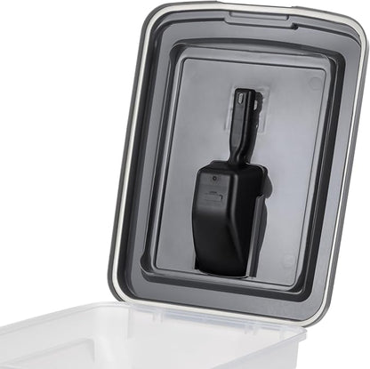 IRIS USA Dog Food Storage Container 58 lbs, Attachable Wheels, & Included Scoop, for Dog Cat Birds and other Pets, Food Storage Bin, Keep Fresh, Easy Mobility, BPA Free - Made in the USA, Dark Gray