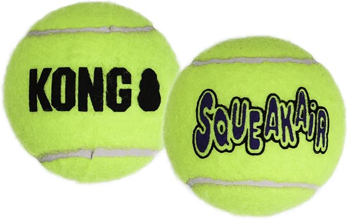 KONG - Squeakair Ball - Dog Toy Premium Squeak Tennis Ball, Gentle on Teeth (Small (6 Pack))