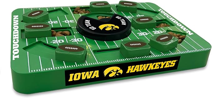 Pets First NCAA Iowa Large Puzzle Toy, Interactive Treat Toy for Dogs, Slow Feeding Toy, New Large Size