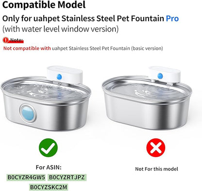 uahpet Replacment Pump for Stainless Steel Pet Water Fountain Pro (with water level window version)
