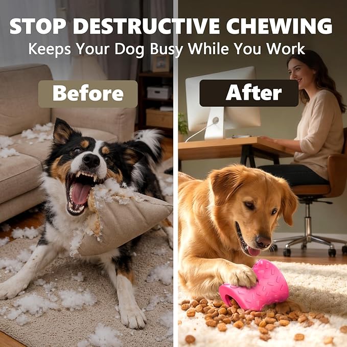 Dog Puzzle Toy – Treat-Dispensing Dog Toy to Keep Dogs Busy, Interactive Dog Toy for Mental Stimulation & Boredom Relief,Slow Feeder Dog Toy for Small & Medium Dogs