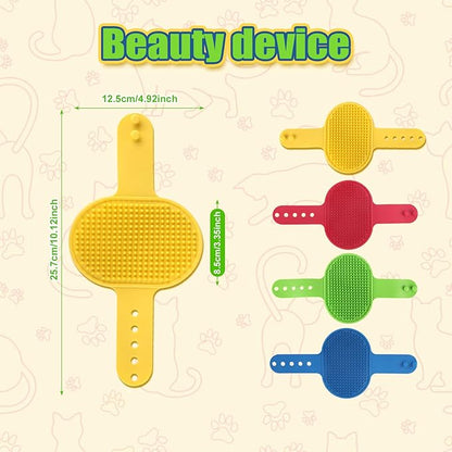 4pcs Cat Self Groomer Brush, Silicone Cat Face Scratcher Wall Corner Brush Adjustable Pet Hair Massage Grooming Combs for 2.09-2.76in Cylinder & Climbing Frames & Table Legs Interactive Indoor Toy