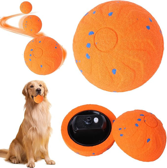 Interactive Dog Ball Toy, Automatic Motion Activated Smart Rolling & Bouncing Ball, USB Rechargeable Durable E-TPU Material Pet Toy for Small Medium Large Dogs, Boredom Relief & Exercise -- Orange