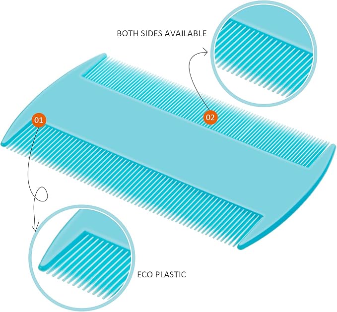 Boao 6 Pack Flea Lice Comb Stainless Steel Dog Cat Grooming Combs with Rounded Teeth, Double Sided Pet Tear Stain Remover Dematting Tool for Pets(Pink, Yellow, Dark Blue, Green, Blue, Orange)