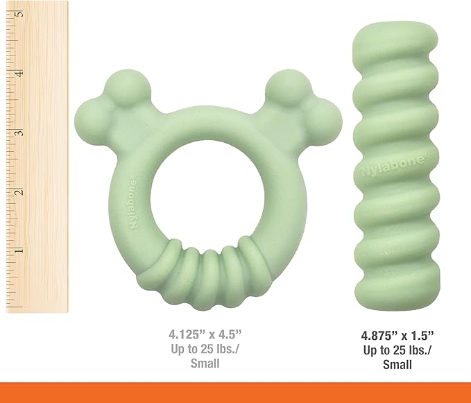 Nylabone Sensory Material Soothing Puppy Chew Toy Ring, Toys for Teething Puppies, Chicken Flavor, Small - Up to 25 lbs, 1 Count
