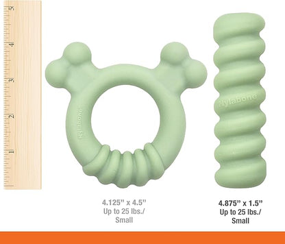 Nylabone Sensory Material Soothing Puppy Chew Toy Ring, Toys for Teething Puppies, Chicken Flavor, Small - Up to 25 lbs, 1 Count