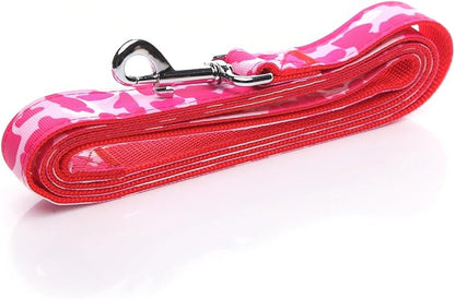 Heavy Duty Dog Leash, 4 FT/ 6 FT/ 10 FT Long, 1 Inch Wide, Nylon Camouflage Dog Leash for Small and Medium Dogs