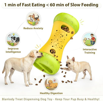 Interactive Dog Puzzle Toys, Treat Dispensing Dog Toy to Keep Them Busy, Boredom Relief, Stepless Adjustable Slow Feeder for Puppy Mental Enrichment, Ideal Gift for Small Medium Large Dogs, Yellow
