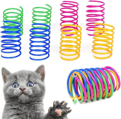 Cat Spiral 60 Pcs in Pack Colorful Springs Toys, Bouncy Coils for All Cat Breeds to Bite, Swat & Chase, Keeps Cats Entertained for Hours, 3 inches Long, Multi Colors Spring Toy