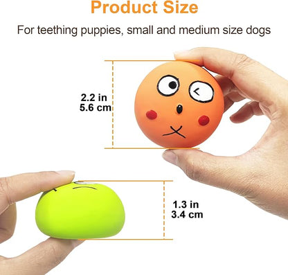 Squeaky Dog Toys, 2 inch Latex Squeaky Dog Balls Chew Toys for Puppies, Small and Medium Breeds 6 Pcs