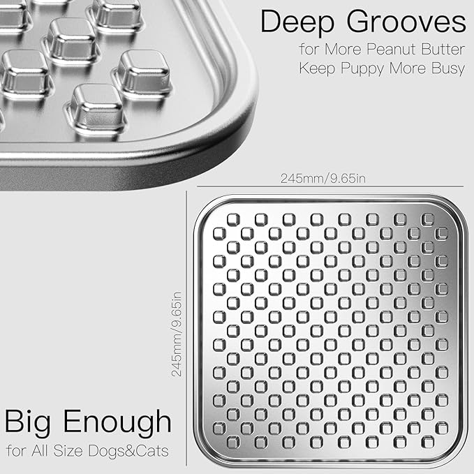 Stainless Steel Lick Mat + 3Cups Slow Feeder