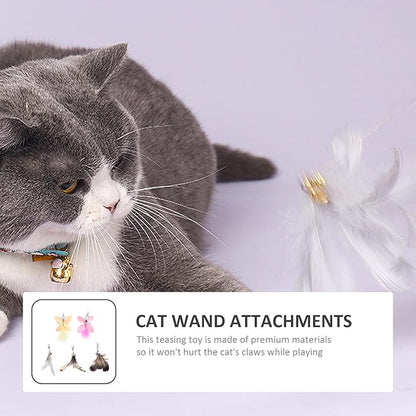 VILLCASE 5Pcs Cat Interactive Toys Teaser Replacement Heads for Indoor Cats Premium Fun Exercise Strengthen Pet Bonding