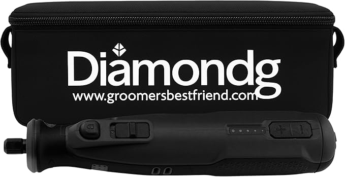 Diamondg Cordless Dog Nail Grinder with Quiet Sound & LED Tip for Large & Small Dogs, 4hrs. Runtime - Electric Dog Nail Trimmer, Heavy Duty Rotary Tool Alternative to Toenail Clippers & Filers