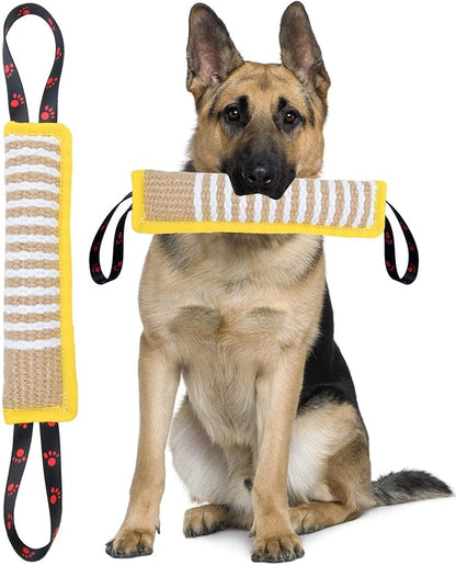 Clysoru Dog Tug Toy Tough Jute Bite Pillow Lasting Training Equipment Puppy to Large Dogs Interactive for Large and Small