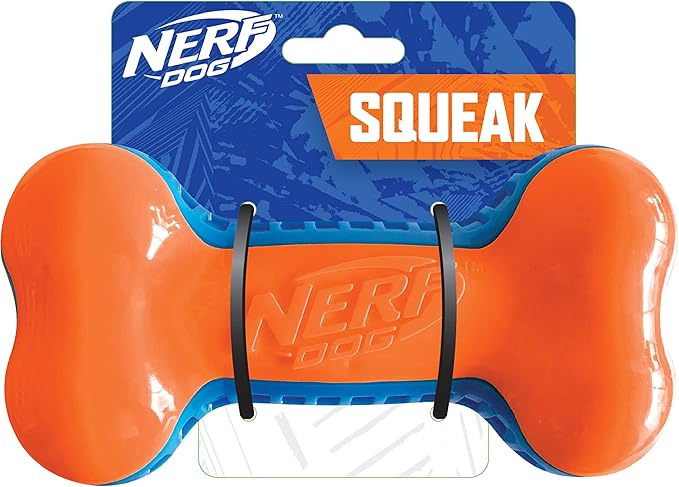 7in TPR EXO Squeak Bone - Blue/Orange