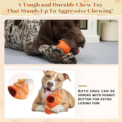 Dog Toys for Large Dogs, Dog Toys for Aggressive Chewers, Anxiety Relief for Dogs Toy, Indestructible Frozen Treat Toy National Pet Day Gifts for Peanut Butter Reduces Anxiety