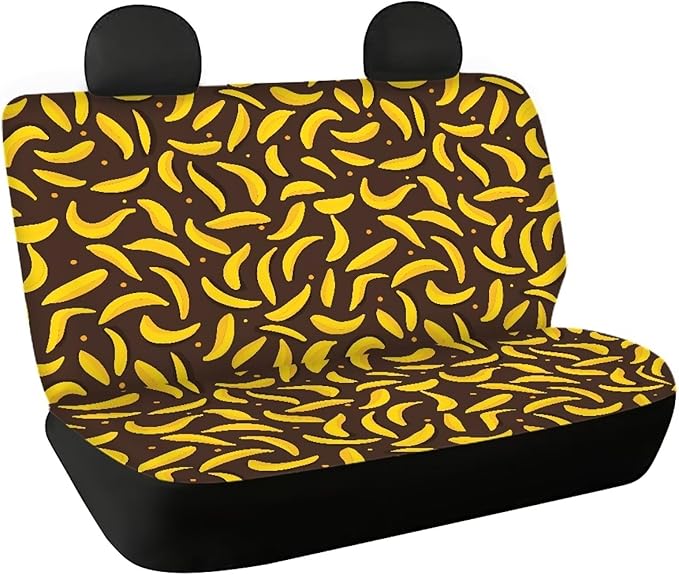 AFPANQZ Banana Car Rear Seat Covers Set Universal Fabric Cloth Car Seat Cover Automatic Backseat Protector Fit SUV Truck Van Dog Back Seats Protection Dust-Proof Washable