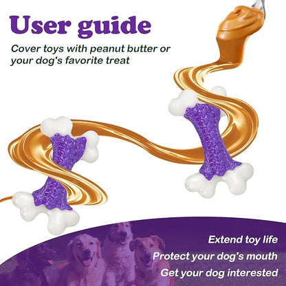2-Pack Dog Toys for Aggressive Chewers, Indestructible 8" Tough Nylon Bone, Teething & Boredom Relief Chew for Large Dogs, Bacon Flavor