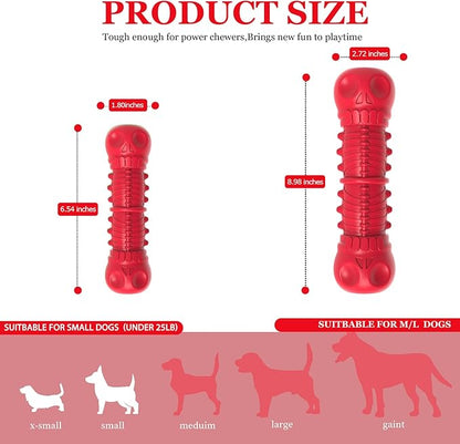 Dog Squeaky Toys for Aggressive Chewers, Durable Chew Toys for Large Medium Breed Dog, Tough Durable Dogs Toys with Natural Rubber