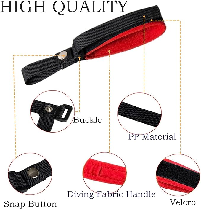 2 Pack Adjustable Wrist Strap for Dog Leash, Dog Leash Wrist Safety Strap for Hands Free, Soft Comfortable Diving Fabric, Red Color