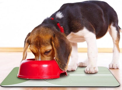 Dog Food Mats,Cat Absorbent Water Bowl Feeding Mats Pet Placemats for Food and Water Green Bohemia 12 * 20 inch