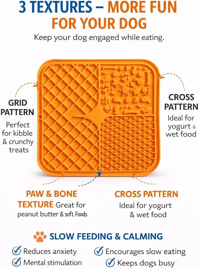 2 Pack Dog Lick Mat Set with Lid and Spatula, Slow Feeder for Dogs and Cats, Anxiety Relief, Non-Slip Silicone Feeding Ma.