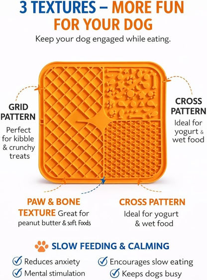 2 Pack Dog Lick Mat Set with Lid and Spatula, Slow Feeder for Dogs and Cats, Anxiety Relief, Non-Slip Silicone Feeding Ma.
