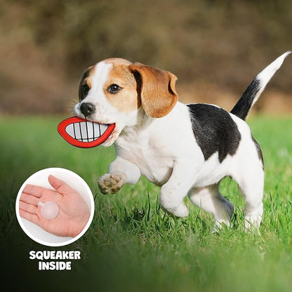 Smiling Mouth Parody Dog Toy – Funny Squeaky Dog Toys for Interactive Play and Training – Durable, Easy to Clean, Birthday Gifts for Small, Medium and Large Dogs