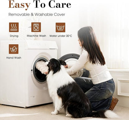 Dog Beds for Extra Large Sized Dog, Orthopedic Pet Bed with Waterproof Lining, Soft Short Plush Surface & Egg Crate Foam, Machine Washable Pet Mat with Removable Cover & Anti Slip Bottom