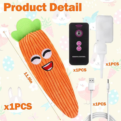 Mity rain Interactive Dog Toys - Easter Carrot Toys for Small Medium Large Dogs, Moving Pet Toy to Keep Them Busy for Boredom, Floppy Smart Motion Activate Enrichment, Rechargeable