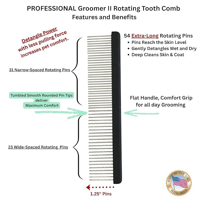 Professional Comb Dual-Spaced with Extra-Long silky smooth teeth
