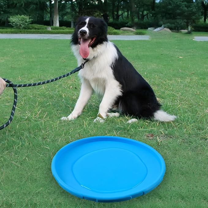Nonslip Dog Flying Discs Chew Outdoor Toy Rubber Soft Training Exercise for Active Pet Outdoor Fetching Toy for Dog