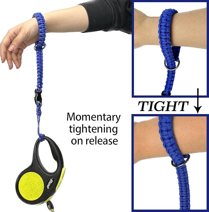 Hands Free Adjustable Wrist Strap for Dog Leash,Security Strap for Retractable Dog Leashes,Blue