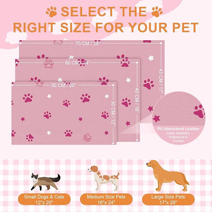 Pet Feeding Mat 12"x20"- Absorbent Dog Mat, Small Pet Food Mat, Rubber Pet Food Mat, Pet Food Mats for Floor Waterproof, Dog Water Matt for Sloppy Drinker, Cat Food Bowl Mat, Pink